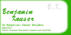 benjamin kauser business card